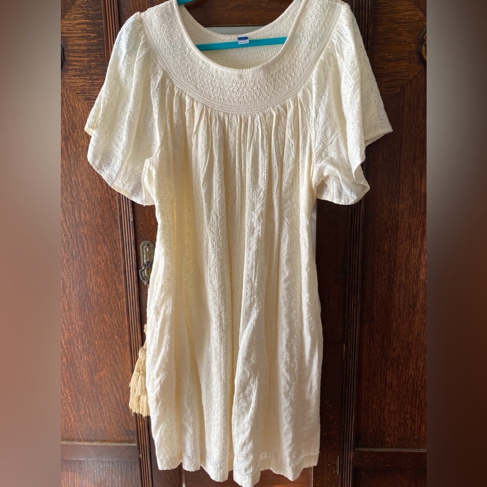 Women’s mini  swing dress with flutter sleeves